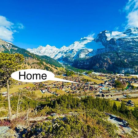 Unique Penthouse With Gallery And Mountain View Kandersteg Bagian luar foto