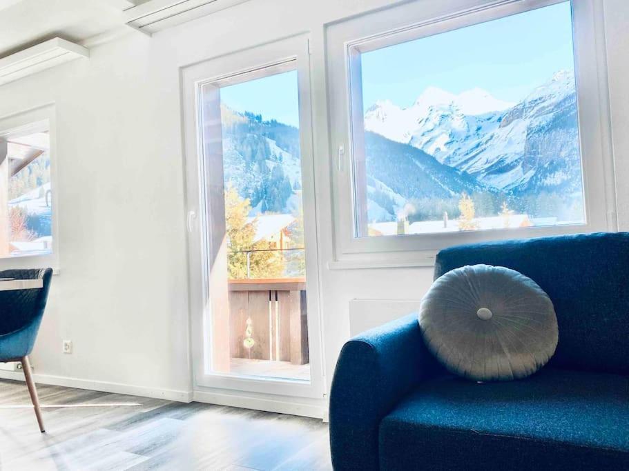 Unique Penthouse With Gallery And Mountain View Kandersteg Bagian luar foto