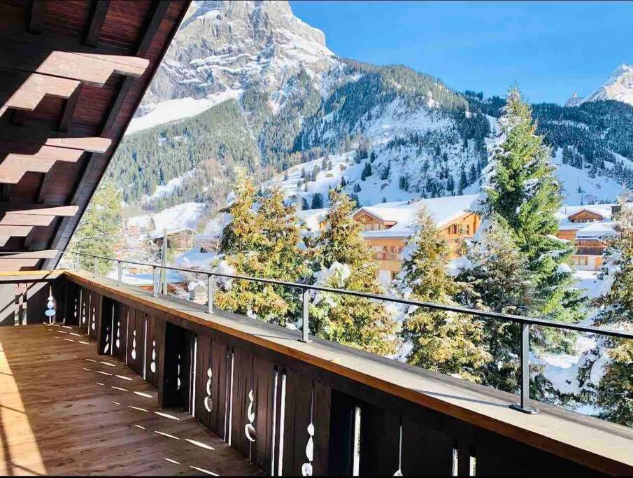 Unique Penthouse With Gallery And Mountain View Kandersteg Bagian luar foto