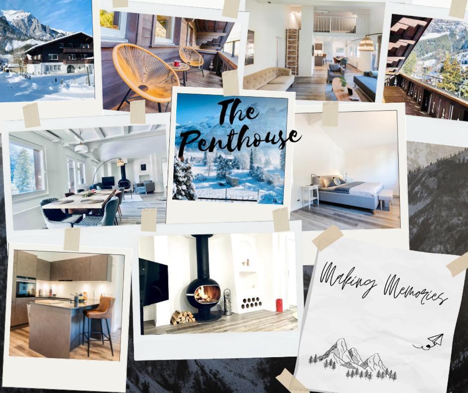 Unique Penthouse With Gallery And Mountain View Kandersteg Bagian luar foto